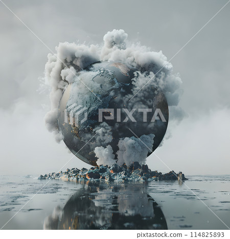 global boiling and climate change crisis earth global boiling and climate change crisis earth 114825893