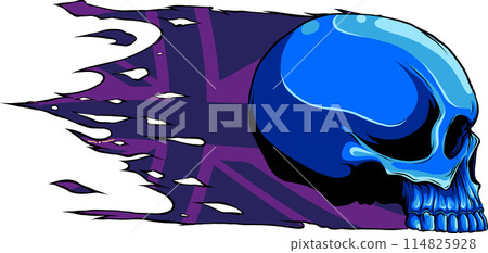 colored draw of human skull vector illustration design colored draw of human skull vector illustration design 114825928
