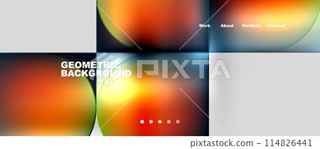 Geometric abstract glassmorphism with circles and squares. Vector Illustration For Wallpaper, Banner, Background, Card, Book Illustration, landing page 114826441