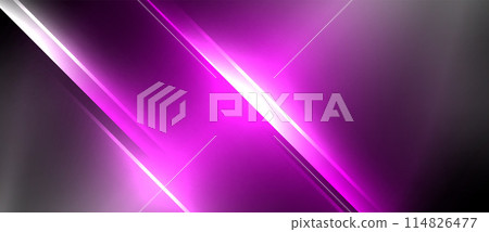 A purple light shines on a black background, creating a striking contrast 114826477