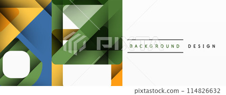 Colorful geometric background with white circle in center Colorful geometric background with white circle in center 114826632