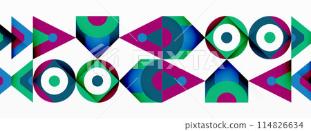 Geometric pattern with arrows and circles on white background Geometric pattern with arrows and circles on white background 114826634