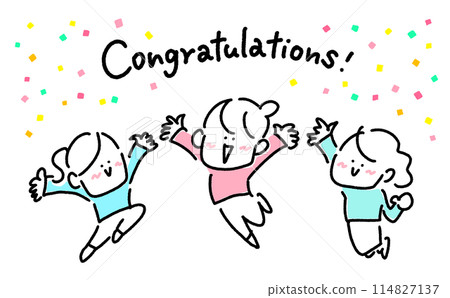 婦女們歡呼雀躍，微笑著祝賀 114827137