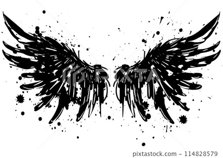 Graffiti-Inspired Angel Wings: Urban Paint Vector Art with Street Style. Graffiti-Inspired Angel Wings: Urban Paint Vector Art with Street Style. 114828579