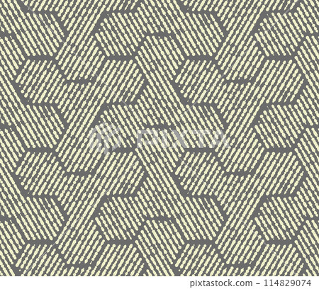 Abstract geometric pattern with stripes, lines. Seamless vector background. Gray and beige ornament. Simple lattice graphic design 114829074