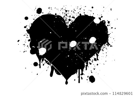 Spray Painted Abstract Heart: Urban Graffiti Vector Art in Vintage Style. Spray Painted Abstract Heart: Urban Graffiti Vector Art in Vintage Style. 114829601