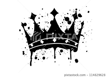 King's Crown: Hip Hop Street Art Vector with Grunge Spray Paint Drip and Graffiti Font. King's Crown: Hip Hop Street Art Vector with Grunge Spray Paint Drip and Graffiti Font. 114829628