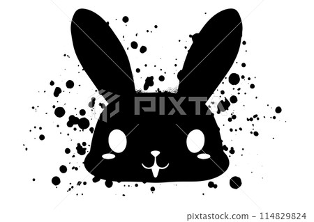 Vector Graffiti Bunny: Playful Rabbit Easter Icon in Urban Art Style. Vector Graffiti Bunny: Playful Rabbit Easter Icon in Urban Art Style. 114829824
