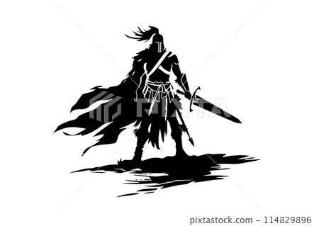Spartan Warrior Logo Design Vector Illustration. Gladiator Icon. 114829896