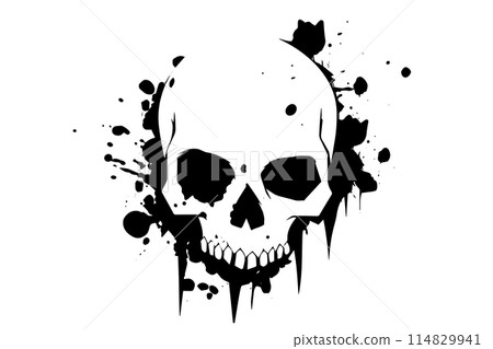 Grunge Vector Skull: Abstract Gothic Graffiti Art with Vintage Rock Influence. Grunge Vector Skull: Abstract Gothic Graffiti Art with Vintage Rock Influence. 114829941