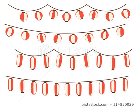 紅白花燈素材插畫 紅白花燈素材插畫 114830029