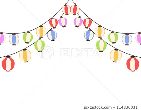 色彩繽紛的節慶燈籠背景素材插畫 色彩繽紛的節慶燈籠背景素材插畫 114830031