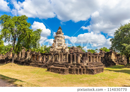 Prasat Hin Phanom Wan is a Khmer era castle located in a historical park. Nakhon Ratchasima Province, Thailand 114830770