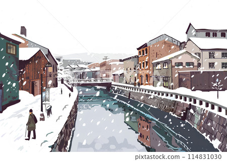 Winter scenery of Otaru Canal 114831030