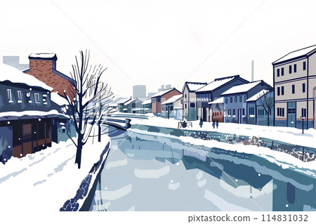 小樽運河的冬景 114831032