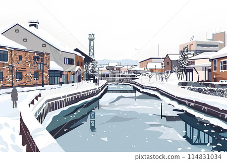 Winter scenery of Otaru Canal 114831034
