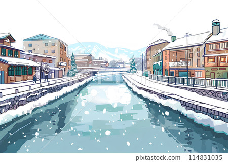 Winter scenery of Otaru Canal 114831035