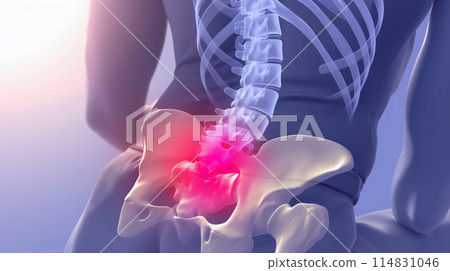 「腰痛的視覺表現：體現腰部疼痛和不適的圖像。」<AI生成的材料> 114831046