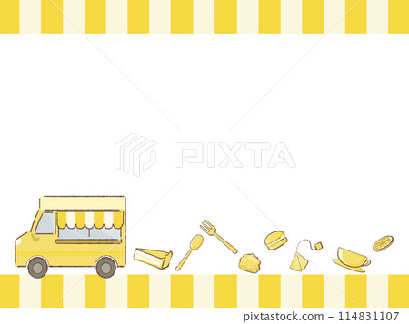 Kitchen car and cafe menu frame 114831107