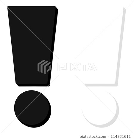 Exclamation Mark Cartoon illustration Monochrome Colors Exclamation Mark Set Collection 114831611
