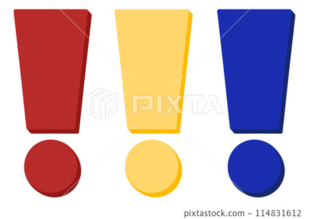 Exclamation Mark Cartoon illustration Colorful  Exclamation Mark Set Collection 114831612