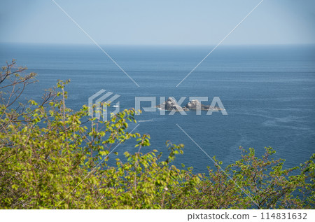 Onigajo Castle ruins (view of the Kumano Sea and Mabrika from the Oni Observatory) [Kumano City, Mie Prefecture] 114831632