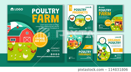 Poultry Farm Social Media Post Flat Cartoon Hand Drawn Templates Background Illustration Poultry Farm Social Media Post Flat Cartoon Hand Drawn Templates Background Illustration 114831806
