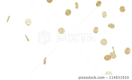 Jackpot or win concept.Coins rain on transparent background. 114831910
