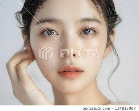 擁有完美肌膚紋理的亞洲女性美麗形象(AI 生成圖像) 擁有完美肌膚紋理的亞洲女性美麗形象(AI 生成圖像) 114832007