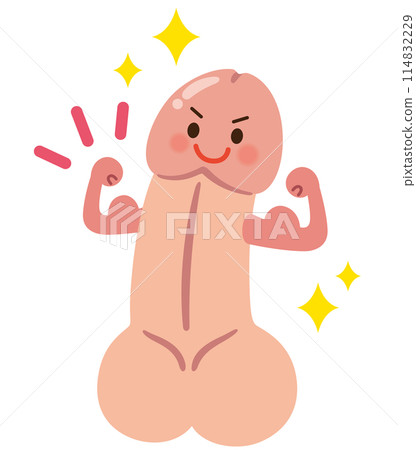 A lively male genitalia character: Penis 114832229