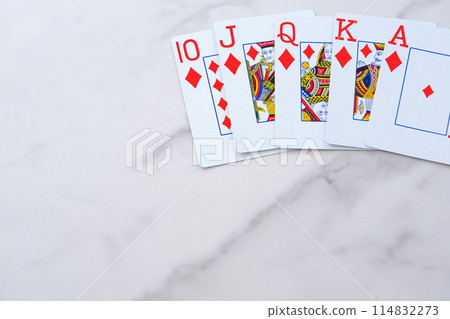 撲克牌遊戲中最強的牌,皇家同花順 撲克牌遊戲中最強的牌,皇家同花順 114832273