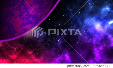 Clouds and Earth floating in space 114833678