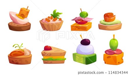 Buffet finger food appetizer 114834344
