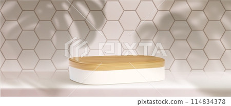 Wooden rectangular product podium Wooden rectangular product podium 114834378