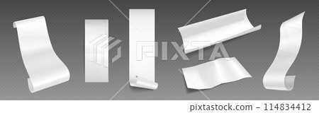 Paper bill or shop payment receipt isolated mockup 114834412