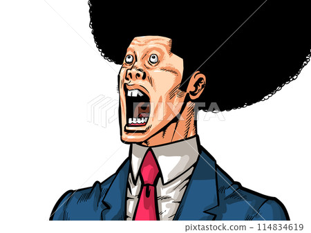 一個張著嘴的商人的插圖 一個張著嘴的商人的插圖 114834619