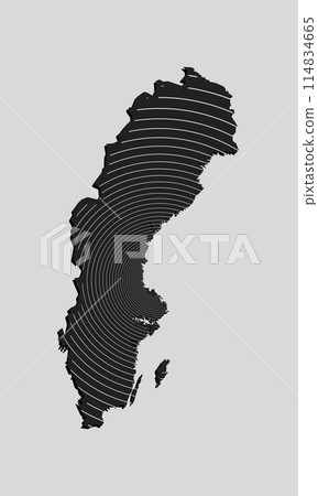 Sweden map from lines - internet, radio signal 114834665