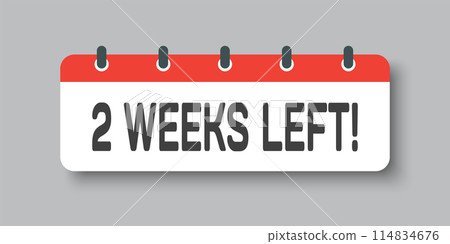 Countdown weekly calendar icon - two weeks left 114834676