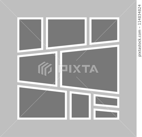 Vector empty collage nine frames, photos, images Vector empty collage nine frames, photos, images 114834824