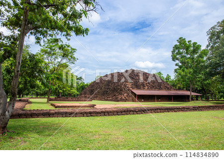 Phra Prang in Si Thep historical park It is an architecture in the Dvaravati period in Phetchabun Province, Thailand. 114834890
