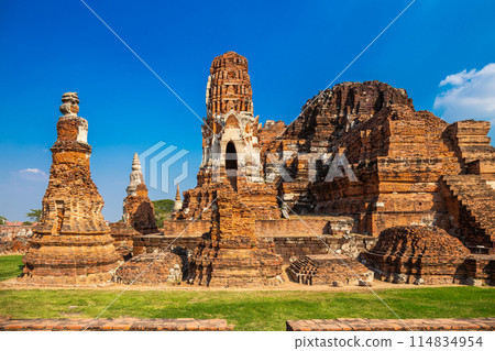 Wat Phra Mahathat at Ayutthaya Historical Park is a popular tourist attraction Thailand. 114834954