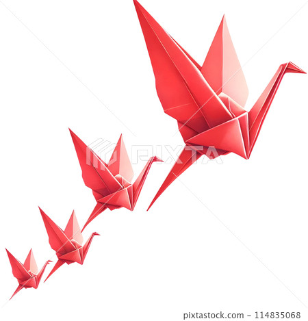 3d paper cranes 114835068