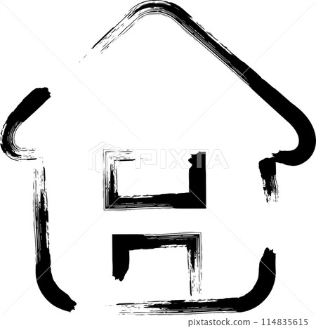 Brush-written business icon Home 114835615