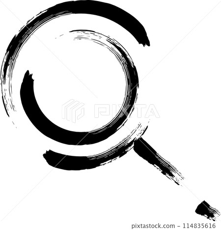 Brush-written business icon: Magnifying glass 114835616