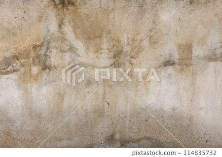 Old water damaged plaster wall surface - full-frame background and texture 114835732