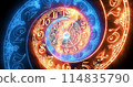 The classic spiral fire. 3D rendering 114835790
