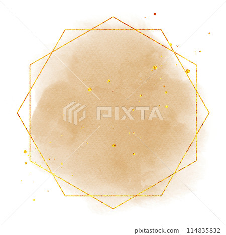 Frame_Watercolor glitter_Brown 114835832