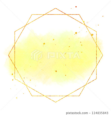 Frame_Watercolor glitter_Yellow 114835843
