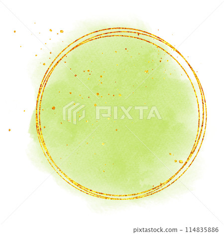 Frame_Watercolor glitter_Green 114835886