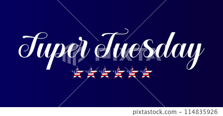 LastMinute Super Tuesday Stylish Text illustration Design 114835926